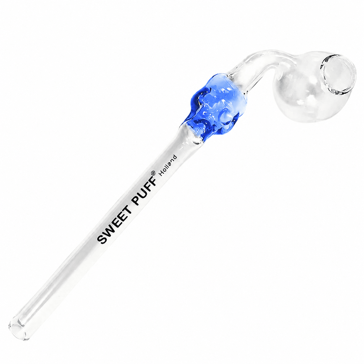 Skull Sweet Puff Glass Pipe 13cm Blue