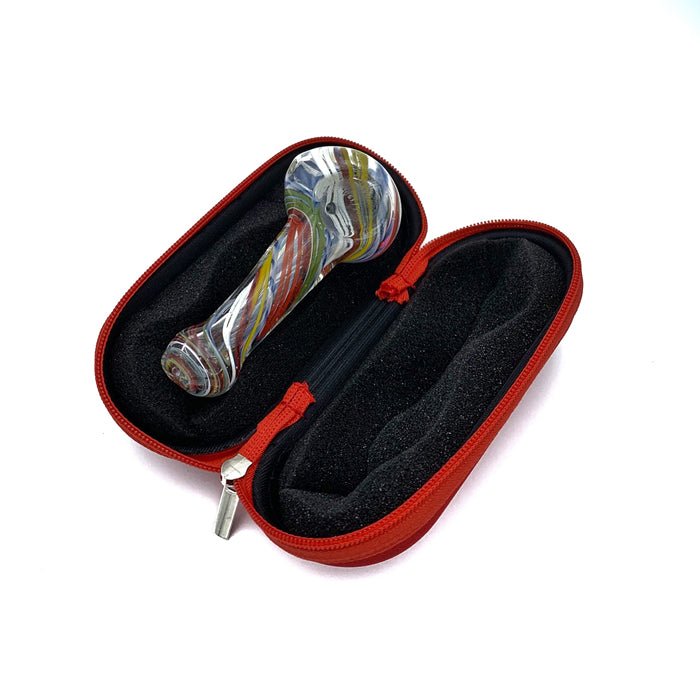 Small Glass Pipe Pouch Case With Zip Lock - Bong Empire