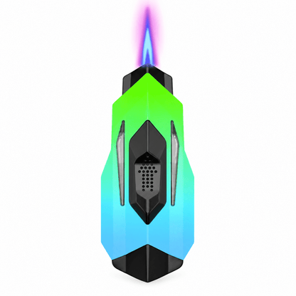 Spaceship LED Jet Lighter Neon Green Ice Blue