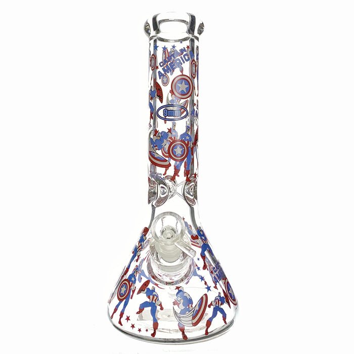 Stone Age 9mm Extra Thick Captain America Beaker Glass Bong 30cm - Bong Empire