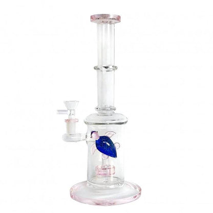 Stone Age Pink Percolator Glass Bong With Blue Turtle 33cm - Bong Empire
