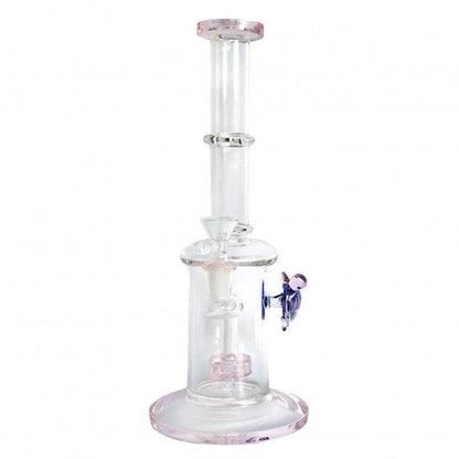 Stone Age Pink Percolator Glass Bong With Blue Turtle 33cm - Bong Empire