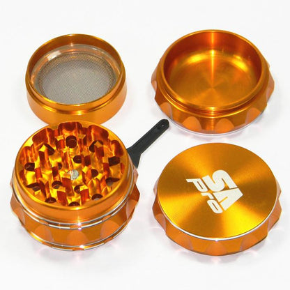 Stone Age Pro Gold 4 Piece Laser Cut Herb Grinder - Bong Empire