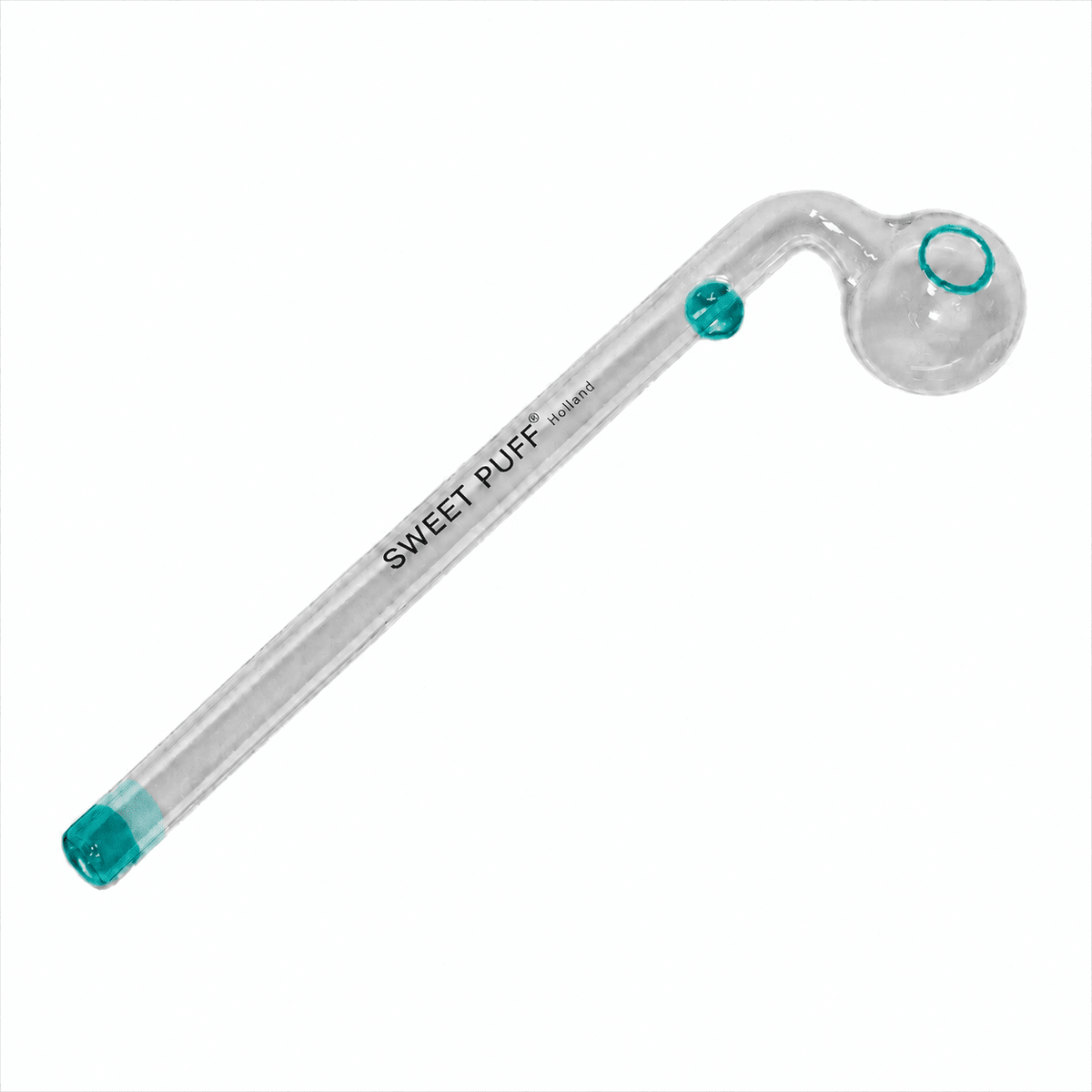 Sweet Puff Glass Pipe 16cm Teal