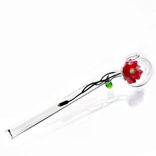 Sweet Puff Glass Pipe With Rose 14cm