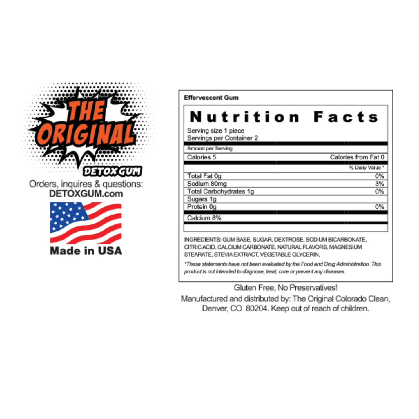 The Original Detox Gum Orange Flavour - Oz Sweet Puff