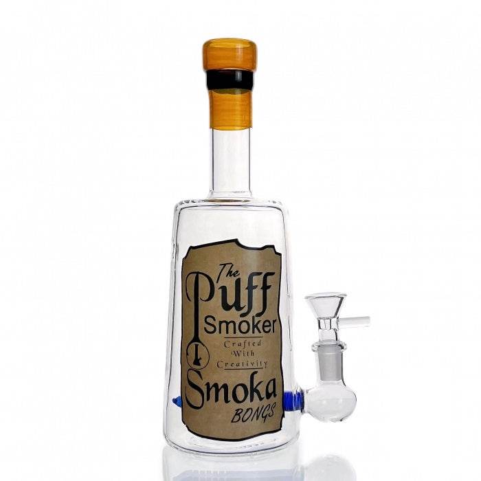 The Puff Smoker Liquor Bottle Glass Bong 23cm - Bong Empire