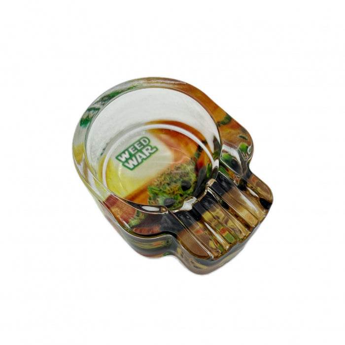 Thick Glass Skull Shaped Ashtray - Bong Empire