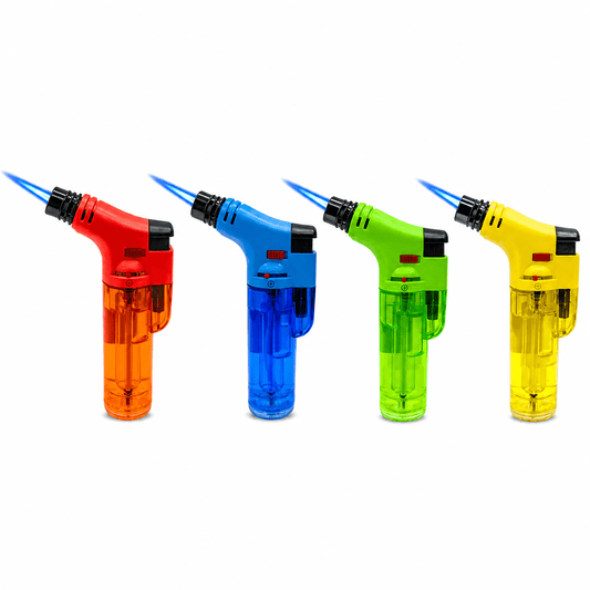 Transparent Stand Up Blowtorch Jet Lighters - Oz Sweet Puff