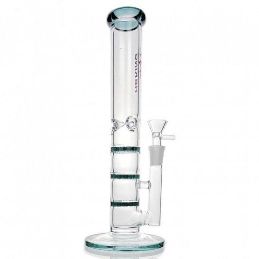 Triple Honeycomb Percolator Straight Tube Glass Bong 28cm - Bong Empire