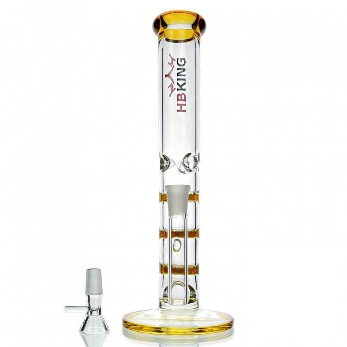 Triple Honeycomb Percolator Straight Tube Glass Bong 28cm - Bong Empire