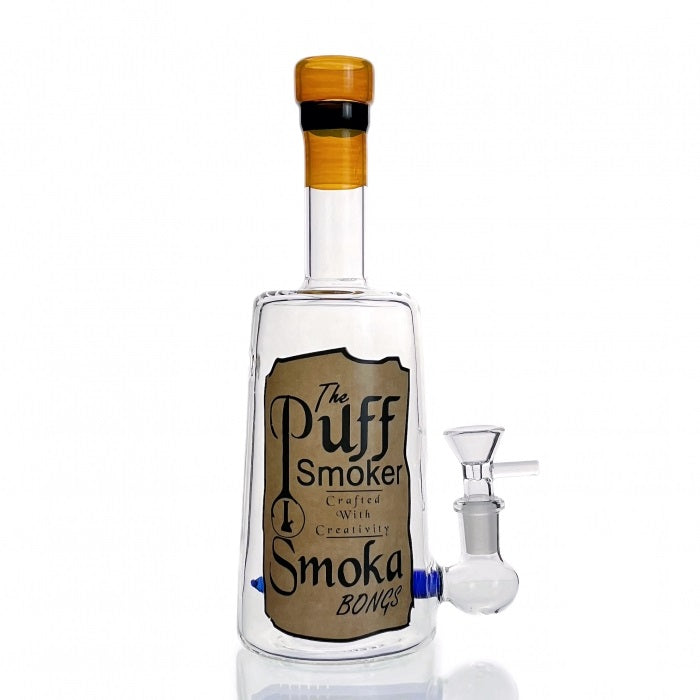 The Puff Smoker Liquor Bottle Glass Bong 23cm