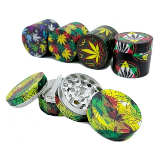 Weed Designs 4 Piece Herb Grinder 40mm - Bong Empire