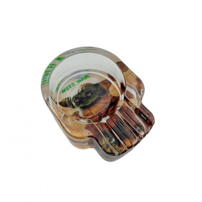 Weed War Thick Glass Skull Shaped Ashtray - Bong Empire