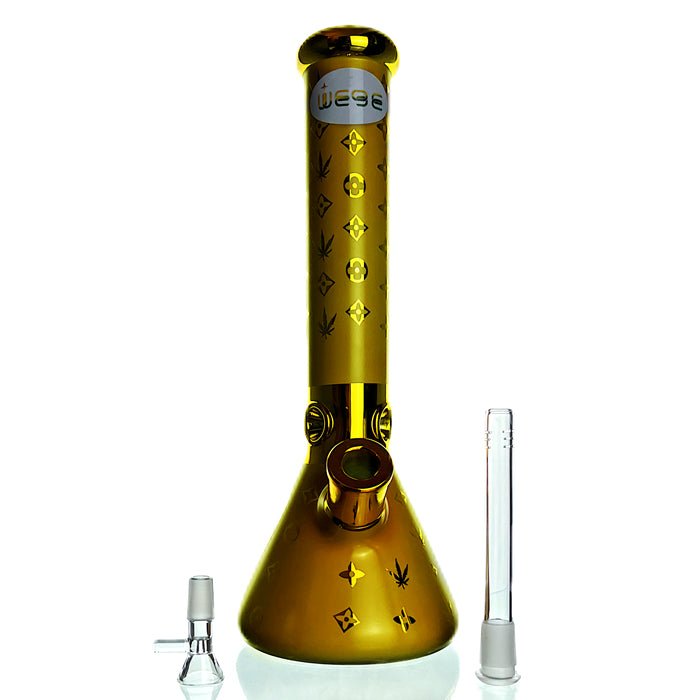 WEGE Golden Beaker Glass Bong 35cm - Bong Empire