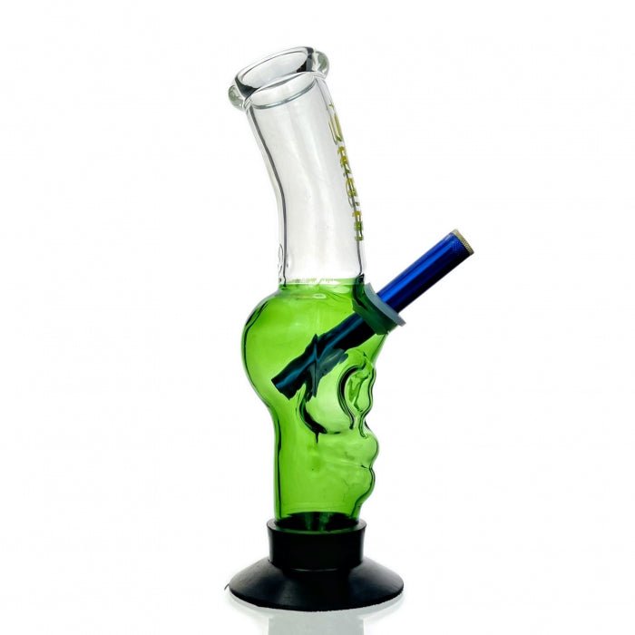 WEGE Green Skull Gripper Glass Bong 28cm - Bong Empire