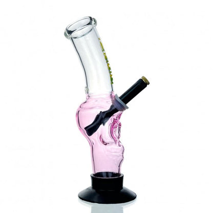 WEGE Pink Skull Gripper Glass Bong 28cm - Bong Empire