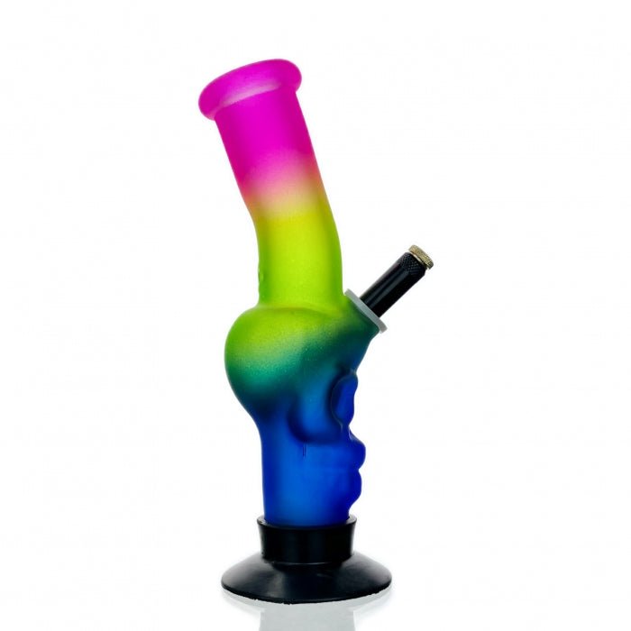 WEGE Rainbow Skull Gripper Glass Bong 28cm - Bong Empire