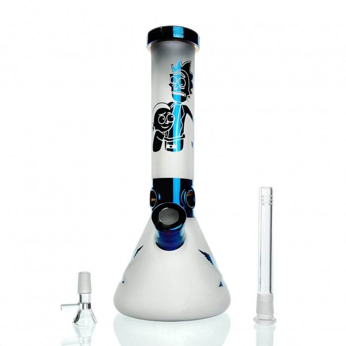 WEGE Rick And Morty Ice Catcher Beaker Glass Bong 32cm Blue - Bong Empire