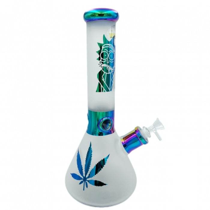 WEGE Rick And Morty Ice Catcher Beaker Glass Bong 32cm Light Blue - Bong Empire