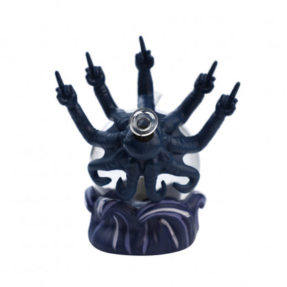 Evil Octopus 3D Silicone Glass Water Pipe – 19cm Durable Artistic Design - Bong Empire
