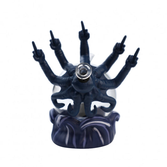 Evil Octopus 3D Silicone Glass Water Pipe – 19cm Durable Artistic Design - Bong Empire