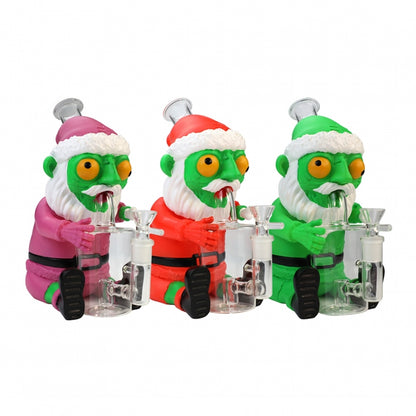 Silicone Zombie Santa Water Pipe 23cm – Festive Collectible Design